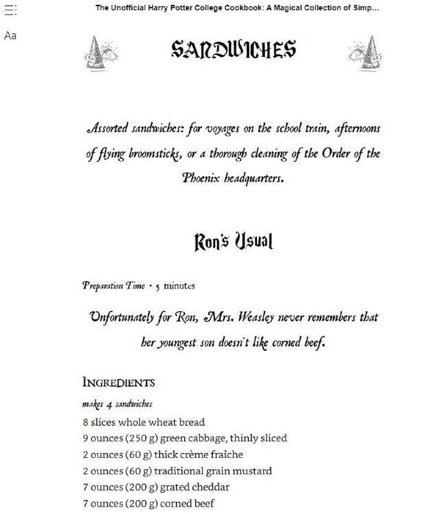 Книга кулинарная Harry Potter College Cookbook: A Magical Collection of Simple and Spellbinding Recipes (Eng) 