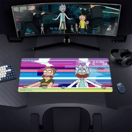 Килимок для миші ігрова поверхня Warner Brothers RICK AND MORTY Glitched Рік і Морті XL (90*42 cm)