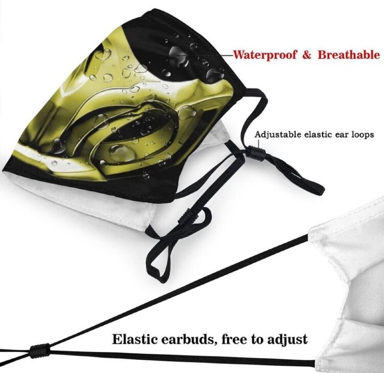 Маска защитная для лица Mortal Kombat Scorpion + 2 угольных фильтра 