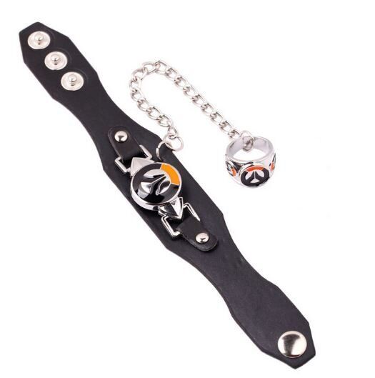 Браслет Overwatch Logo кожа + кольцо