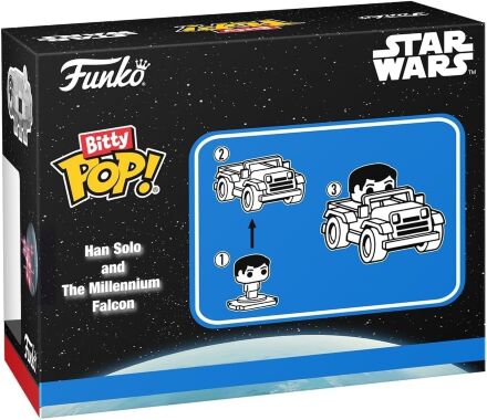 Фігурки Funko Bitty Ride: Star Wars Han Solo with Millenium Falcon фанко Хан Соло та Сокіл тисячоліття