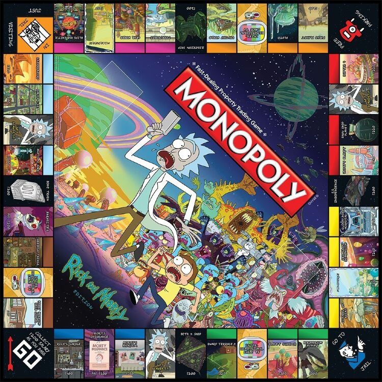 Монополия настольная игра Рик и Морти Monopoly Rick and Morty Board Game