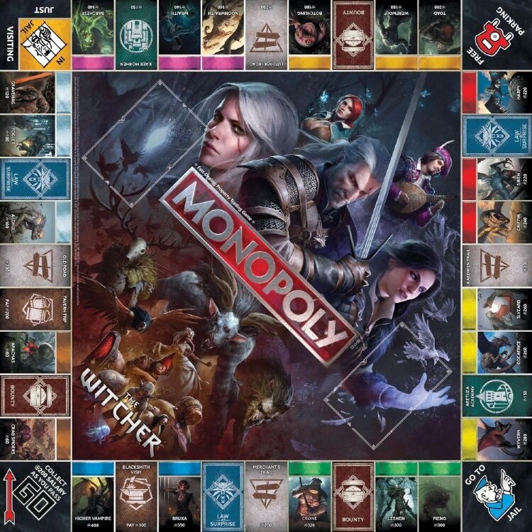 Монополия настольная игра The Witcher Monopoly Ведьмак USA