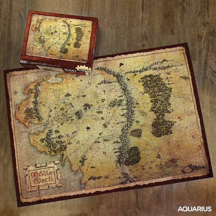 Пазл Lord of the Rings AQUARIUS Hobbit Middle Earth Map Puzzle Властелин колец Карта Средиземья 1000 шт.