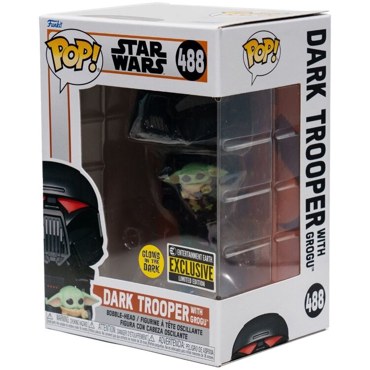 Фигурка Funko Star Wars Mandalorian Dark Trooper with Grogu фанко 488 Exclusive