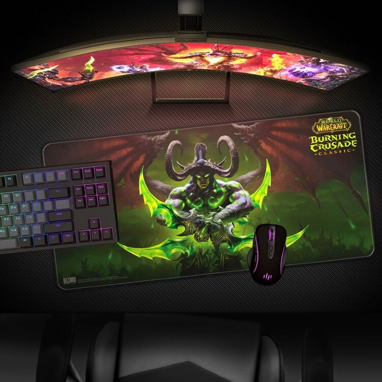 Коврик игровая поверхность Blizzard World Of Warcraft Gaming Desk Mat Burning Crusade  Illidan XL Иллидан (90*42 cm)