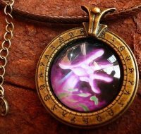 Брелок World of Warcraft  класс чернокнижник Warlock (Металл + стекло)