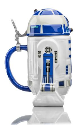 Кружка Star Wars R2-D2 Stein - Collectible 32oz Ceramic Mug with Metal Hinge