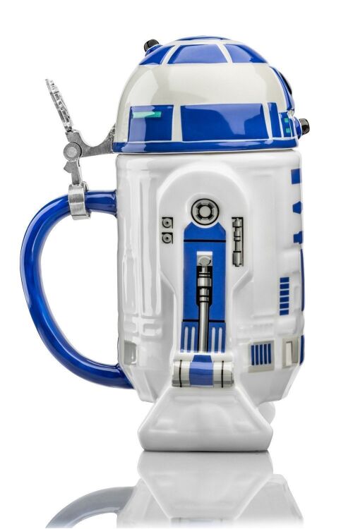 Кружка Star Wars R2-D2 Stein - Collectible 32oz Ceramic Mug with Metal Hinge