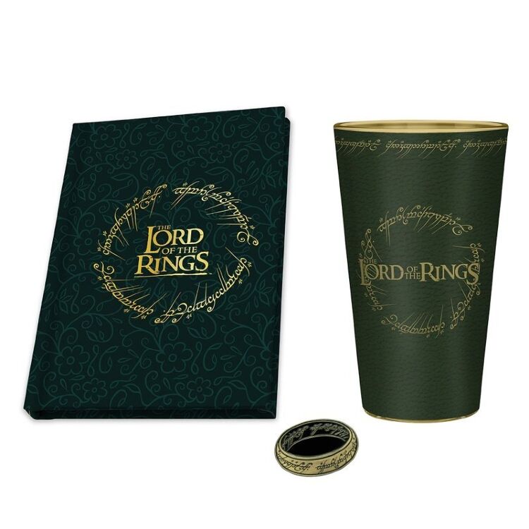 Подарочный набор LORD OF THE RINGS - XXL glass + Pin + Pocket Notebook The ring
