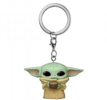 Брелок Funko Pocket Pop Star Wars Мандалорець The Mandalorian The Child Grogu Грогу з чашкою