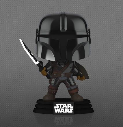 Фігурка Funko Star Wars: Mandalorian with Darksaber Фанко Мандалорець Темний меч (Glow, Exclusive) 491