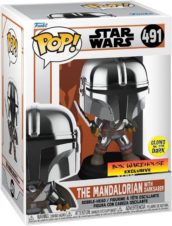 Фигурка Funko Star Wars: Mandalorian with Darksaber Фанко Мандалорец Тёмный меч (Glow, Exclusive) 491