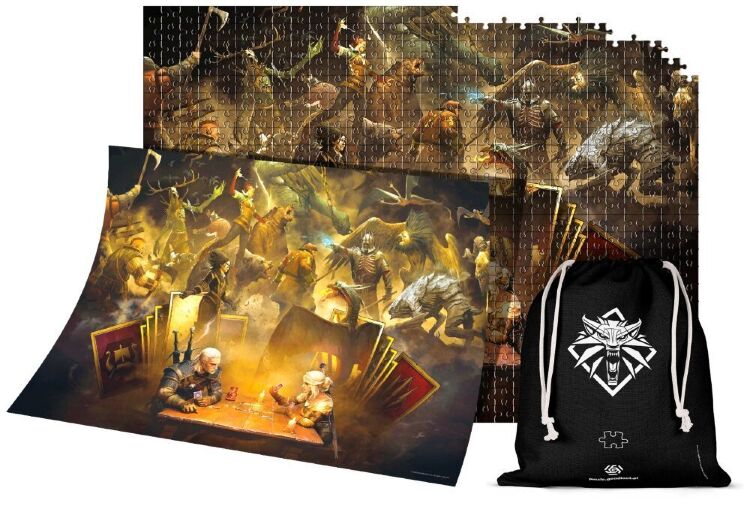 Пазл THE WITCHER 3 Ведьмак Puzzle JIGSAW PLAYING GWENT + Poster (1000 шт) + Мешочек