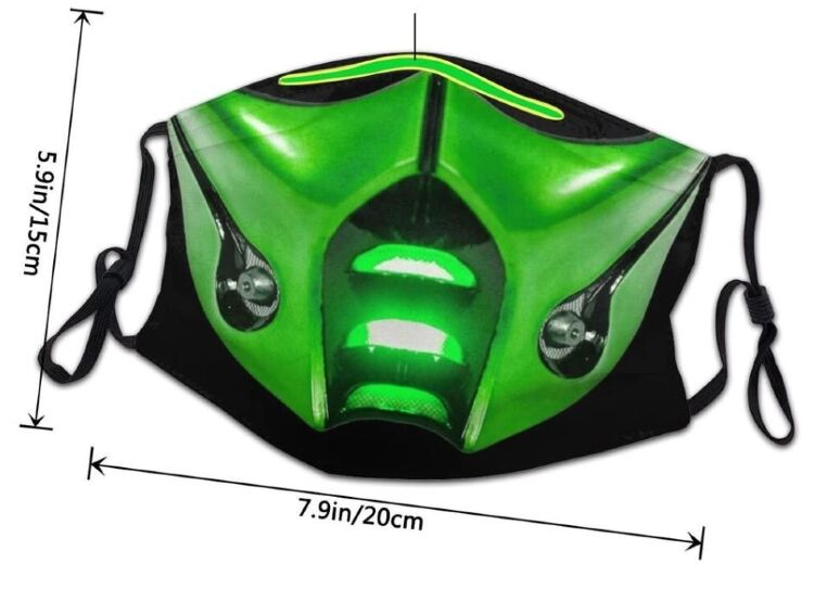 Маска защитная для лица Mortal Kombat №12 + 2 угольных фильтра 