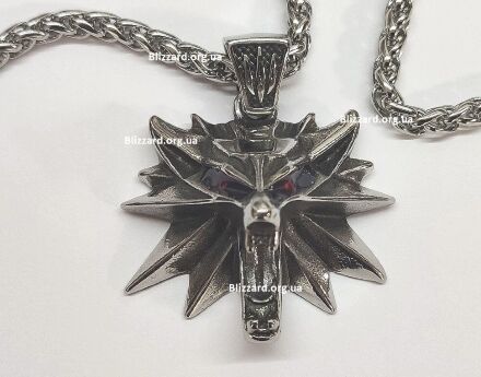 Кулон Геральта медальйон 3D Відьмак (The Witcher) з нержавіючої сталі суцільний + мішочок