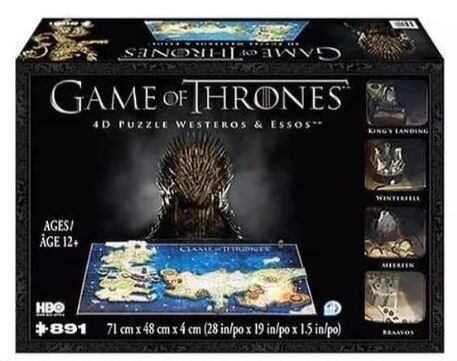 4D пазлы Game of Thrones Cityscape 4D Westeros and Essos Puzzle (891 Piece)