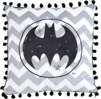 Подушка DC COMICS Batman Logo Black Pom Pom Pillow 40 см.