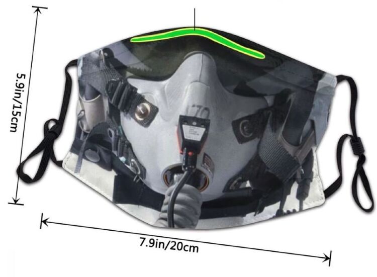 Маска защитная для лица Fighter Pilot Helmet + 2 угольных фильтра