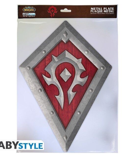 Табличка металлическая Blizzard World of Warcraft Horde Shield Варкрафт Орда 35x25 см 