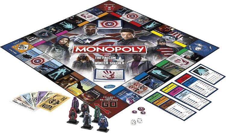 Монополия настольная игра Monopoly Marvel - The Falcon and The Winter Soldier Edition Board Game